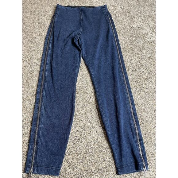 Lysse Ankle Denim Leggings Womens Medium Blue Stretch Jegging Pant Zipper Sides - Picture 1 of 5
